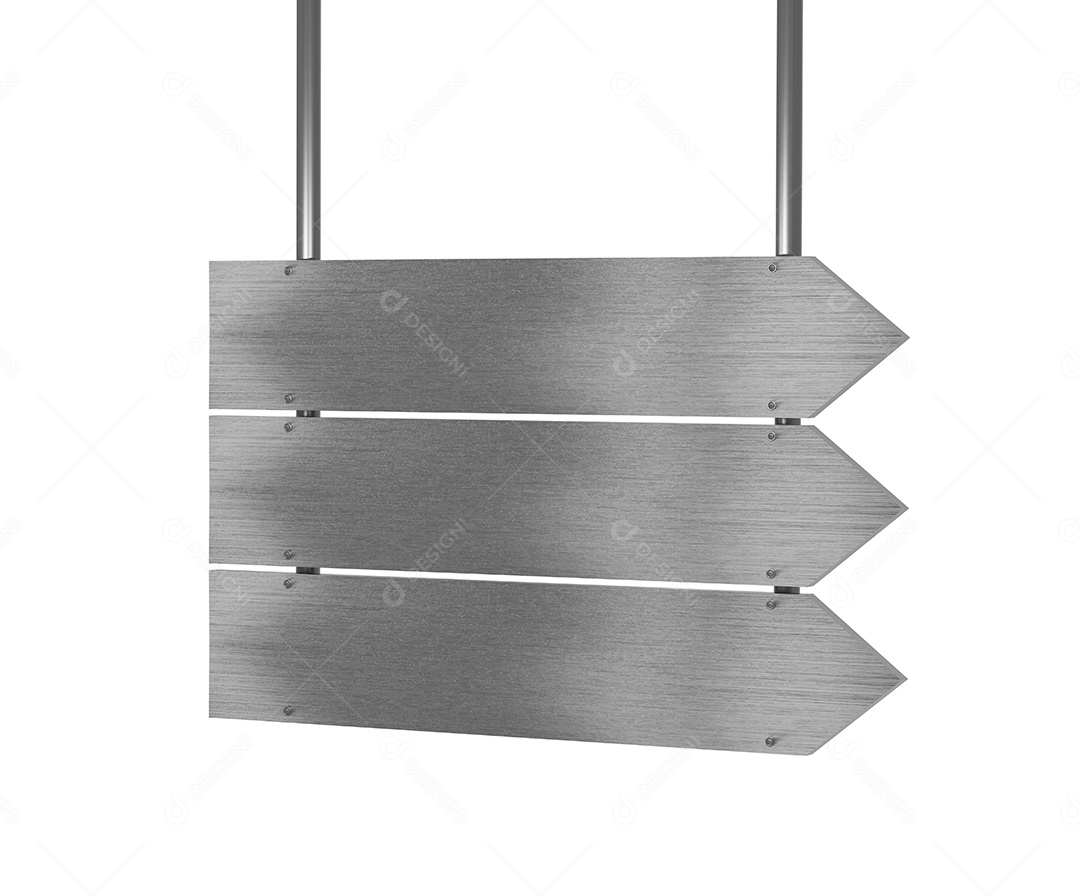 Elemento 3D Placa de Metal para Composição PSD