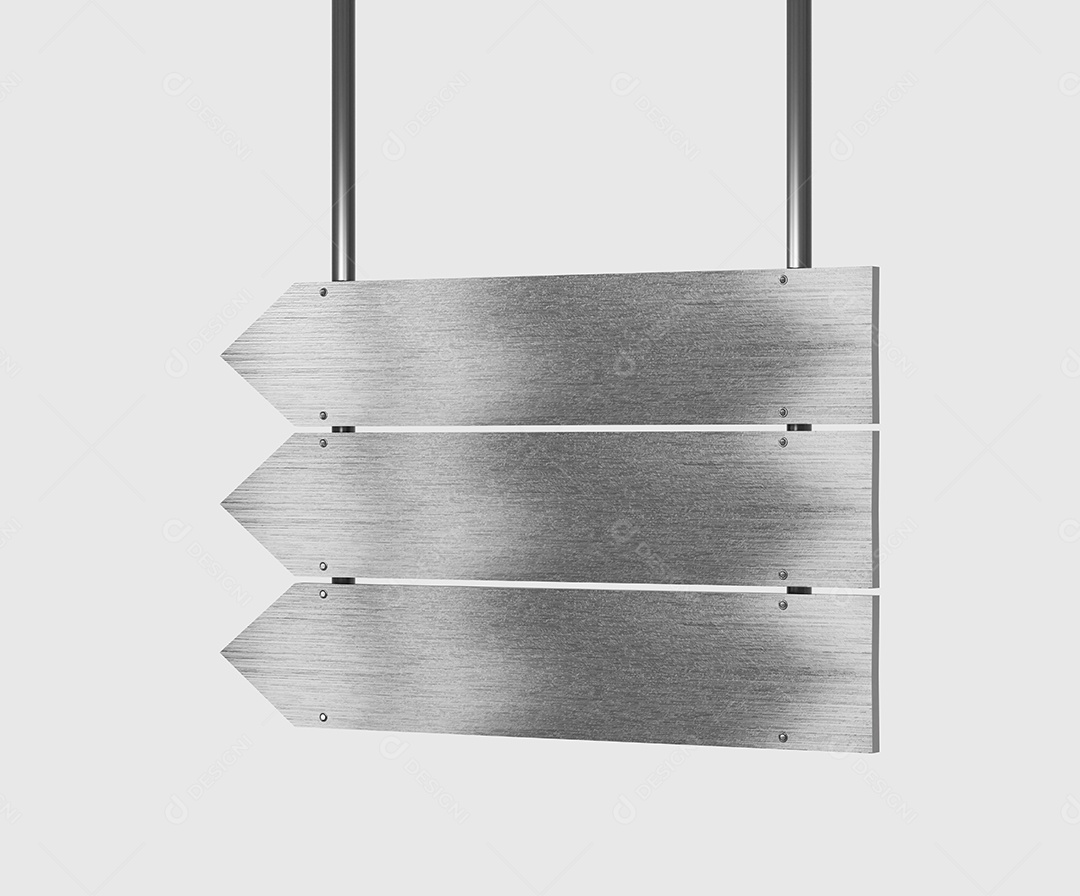 Elemento 3D Placa de Metal para Composição PSD