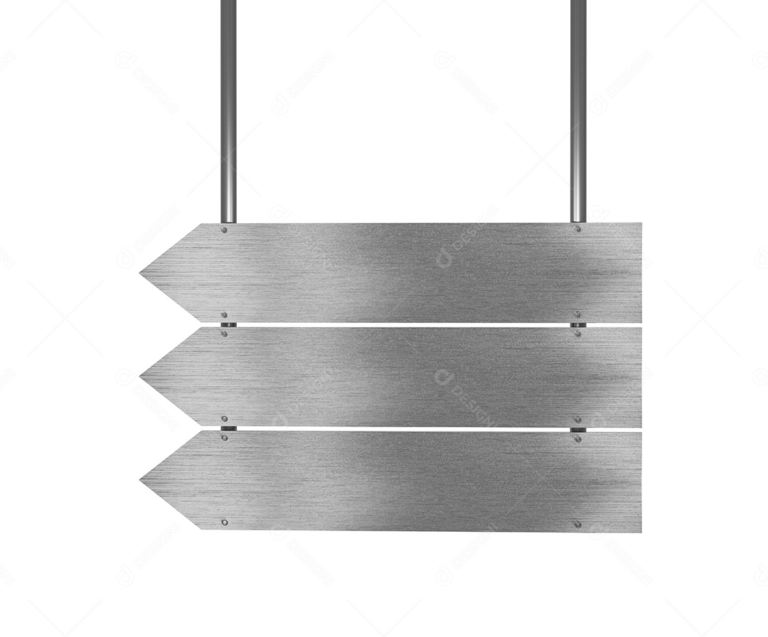 Elemento 3D Placa de Metal para Composição PSD