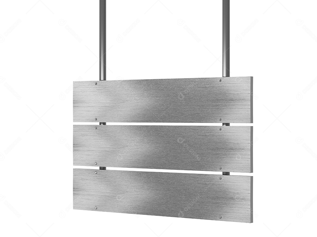 Elemento 3D Placa de Metal para Composição PSD