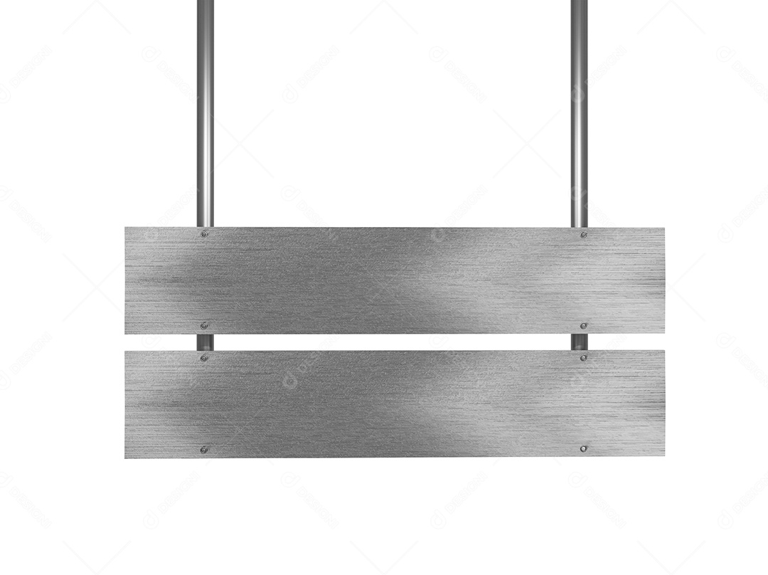 Elemento 3D Placa de Metal para Composição PSD