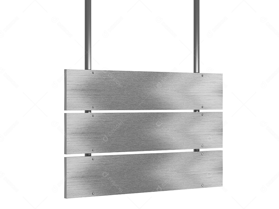 Elemento 3D Placa de Metal para Composição PSD