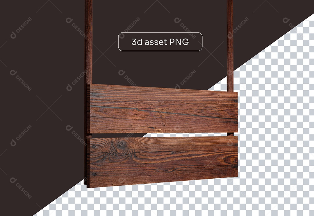 Elemento 3D Placa de Metal para Composição PSD