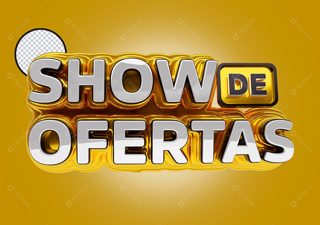 Selo 3D Show de Ofertas para Composição PSD