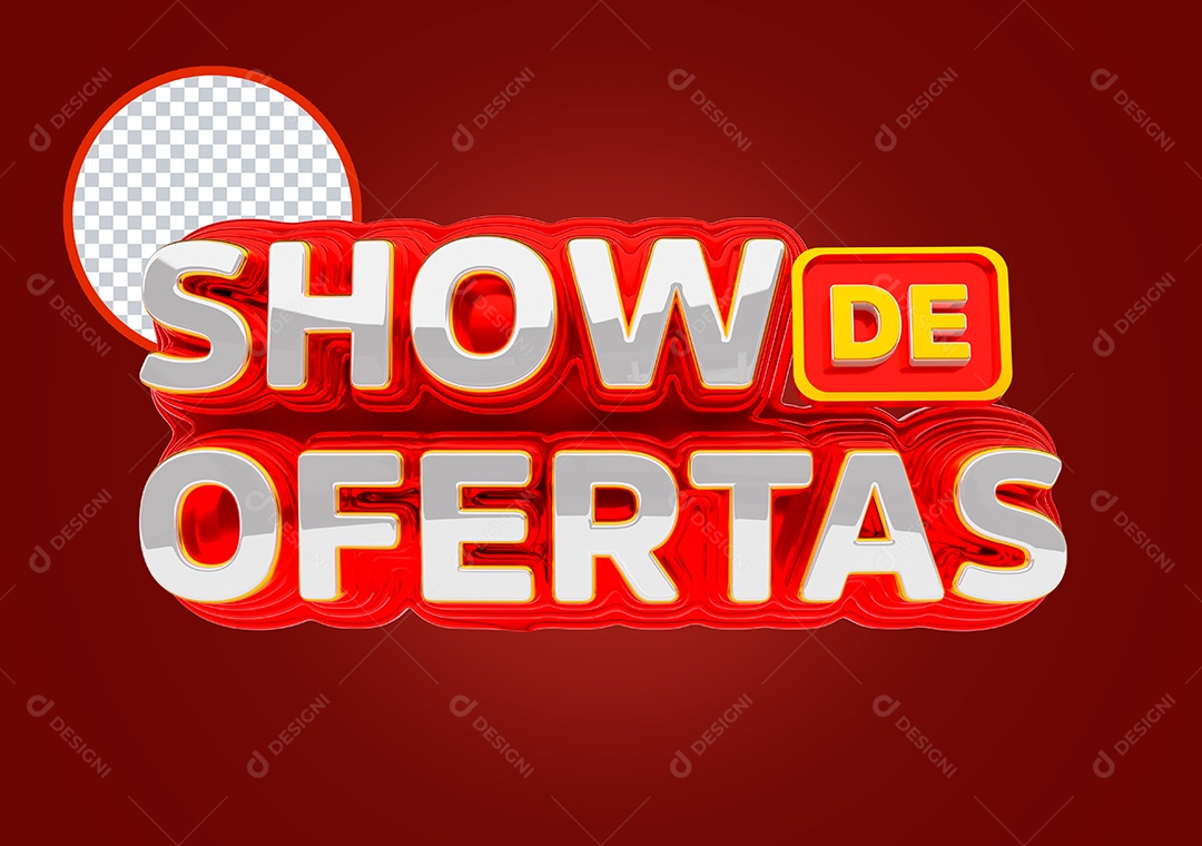 Selo 3D Show de Ofertas para Composição PSD