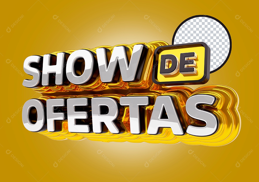 Selo 3D Show de Ofertas para Composição PSD