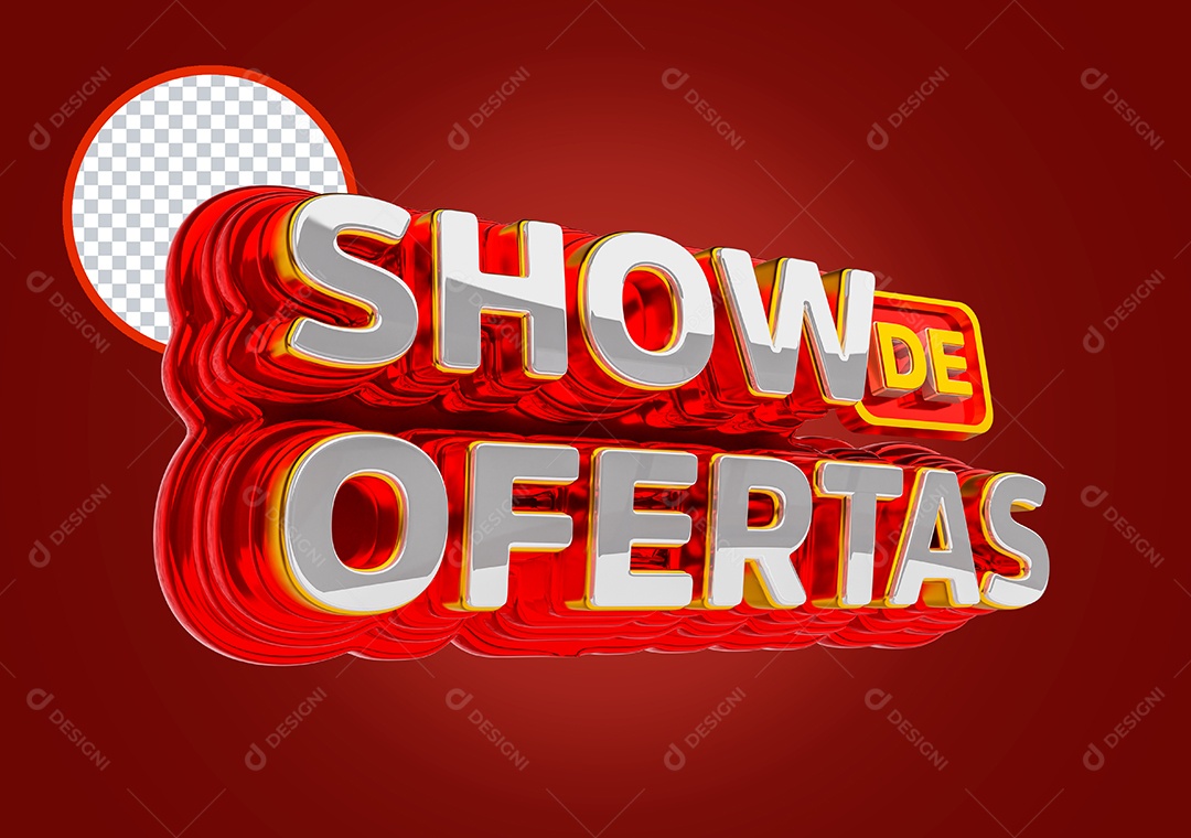 Selo 3D Show de Ofertas para Composição PSD