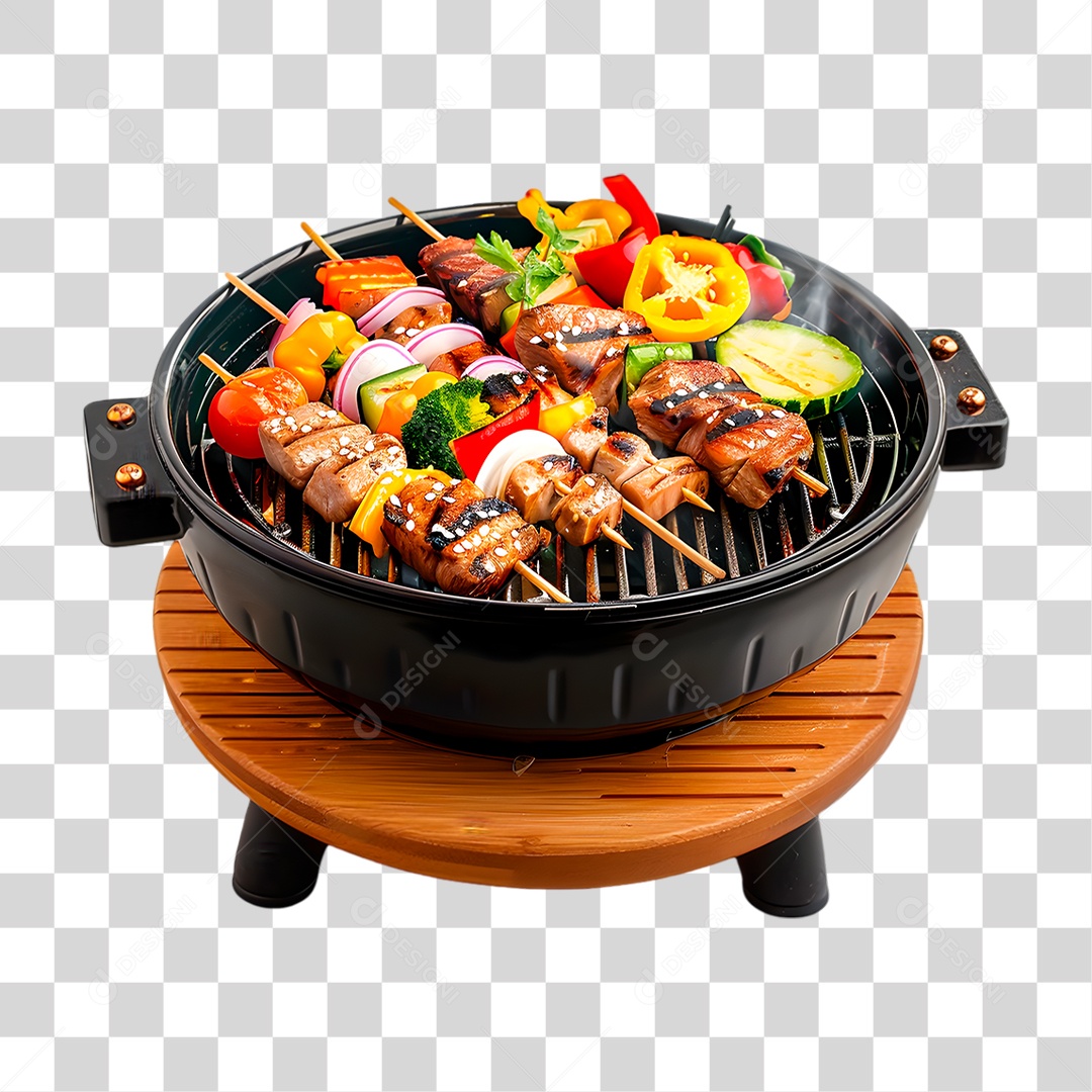 Espetinho Assando PNG Transparente