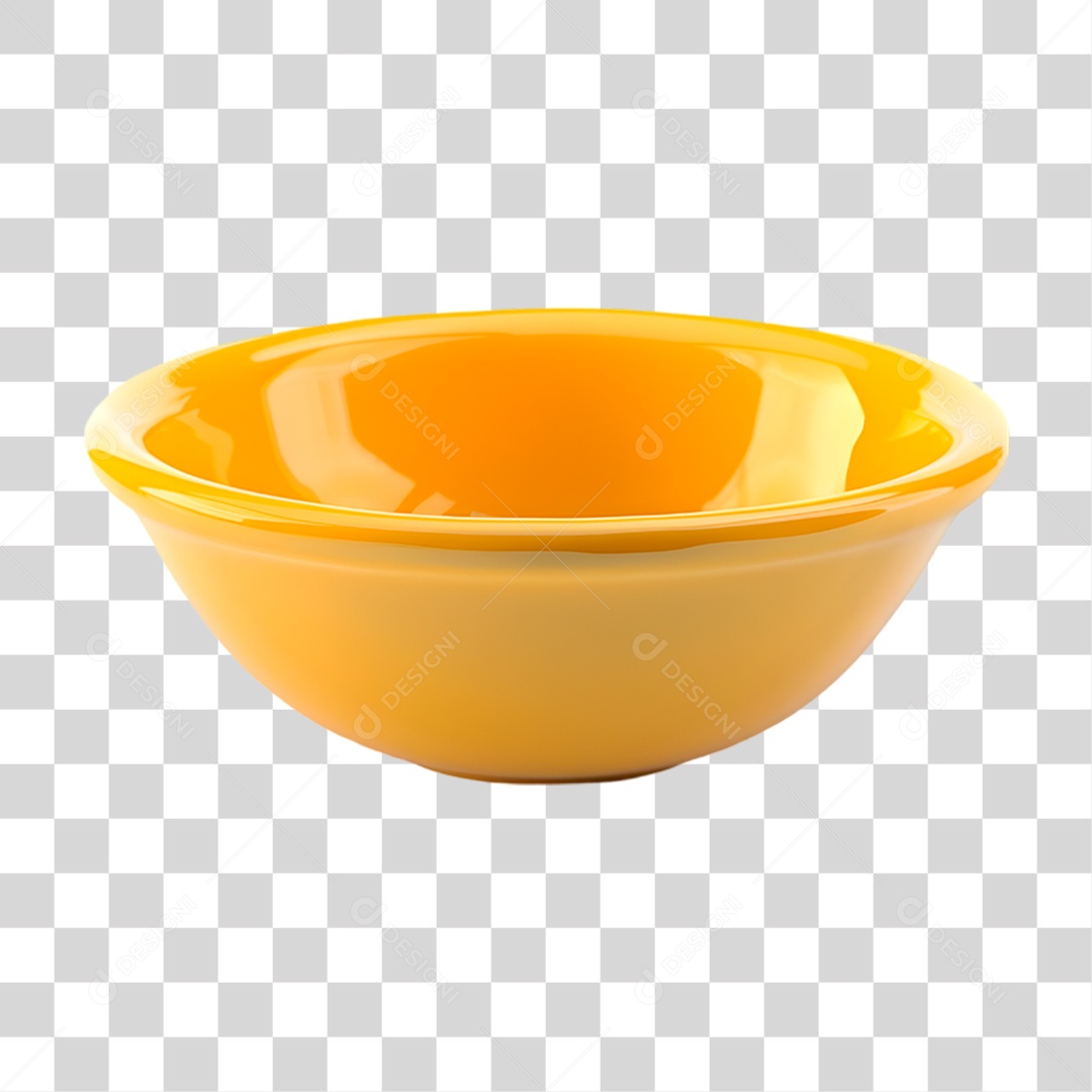 Tigela Amarela PNG Transparente