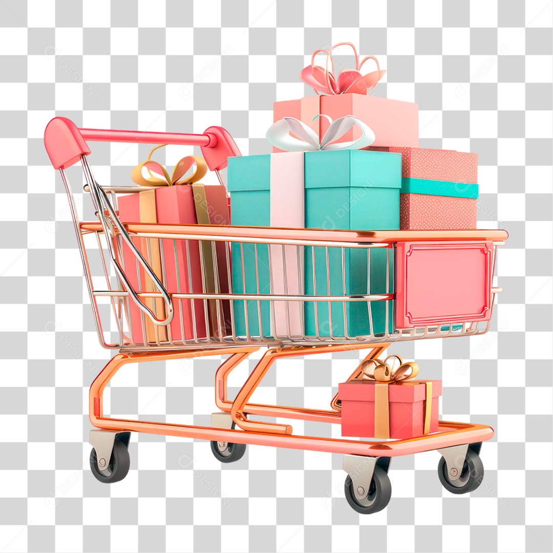 Carinho com Presentes PNG Transparente