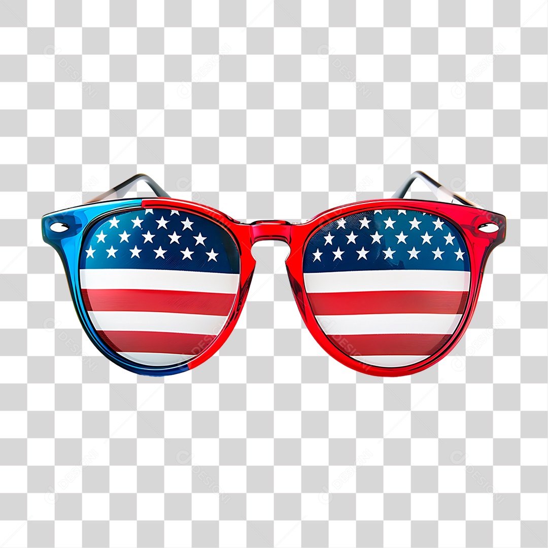 Óculos com Cores Estados Unidos PNG Transparente
