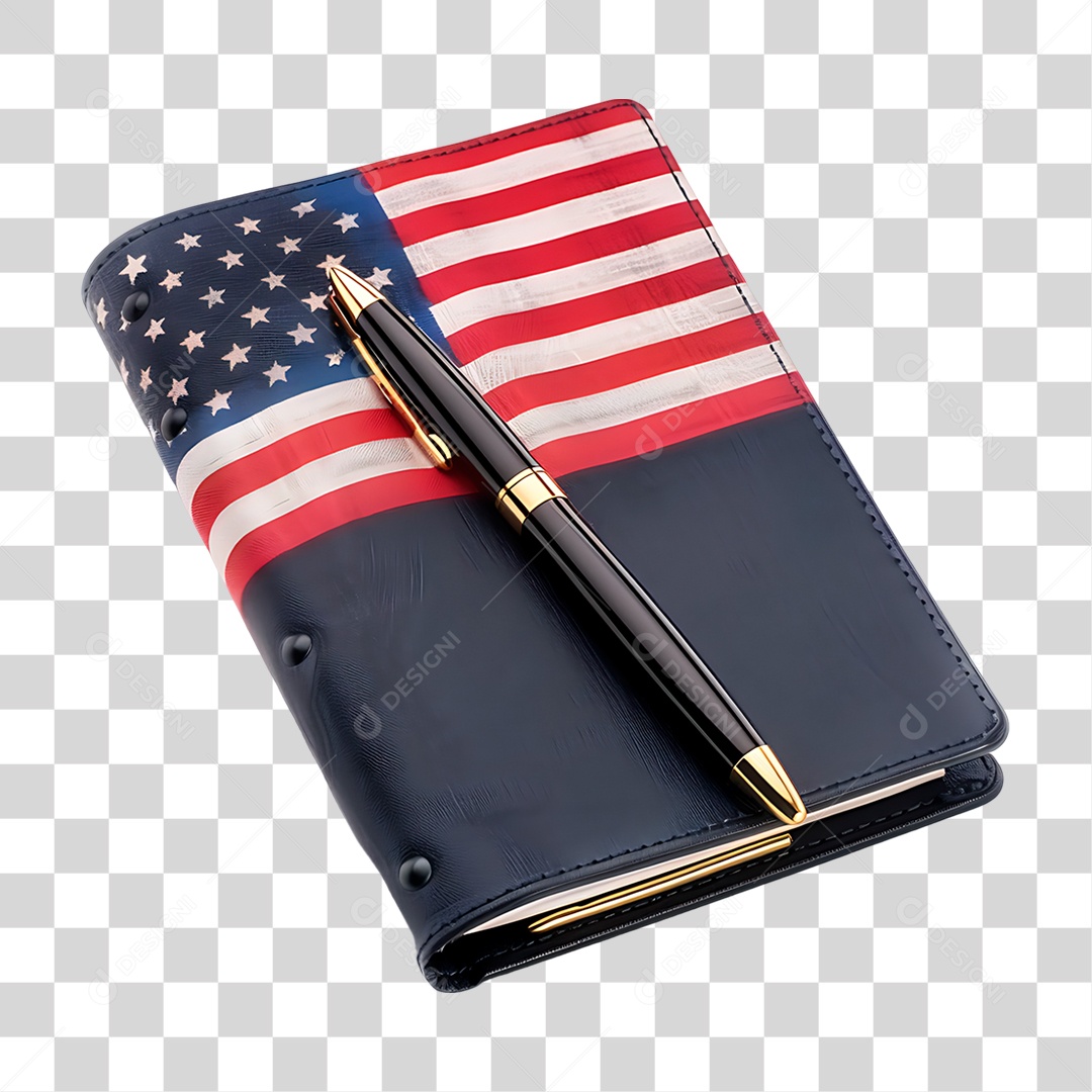 Caderno com Cores dos Estado Unidos PNG Transparente