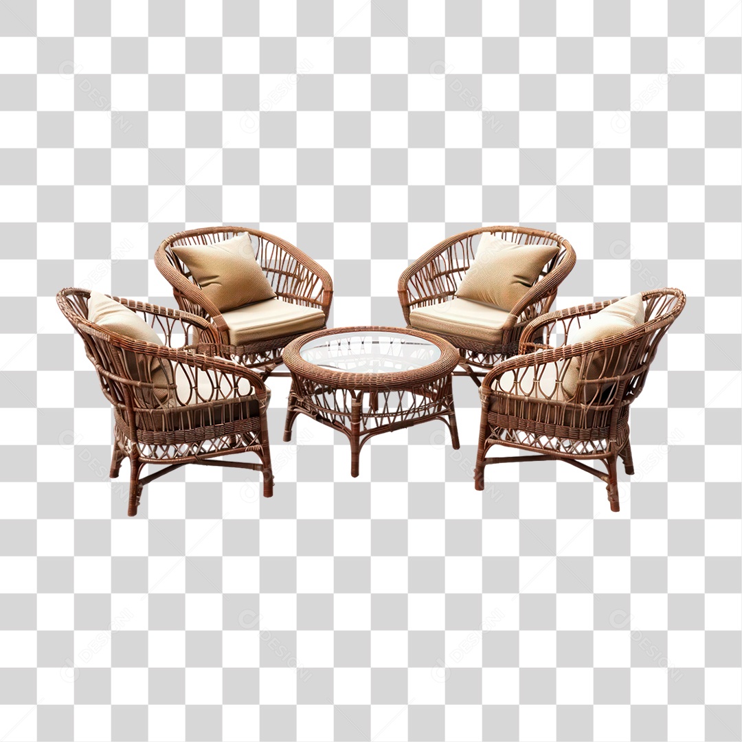 Mesa com Cadeiras PNG Transparente