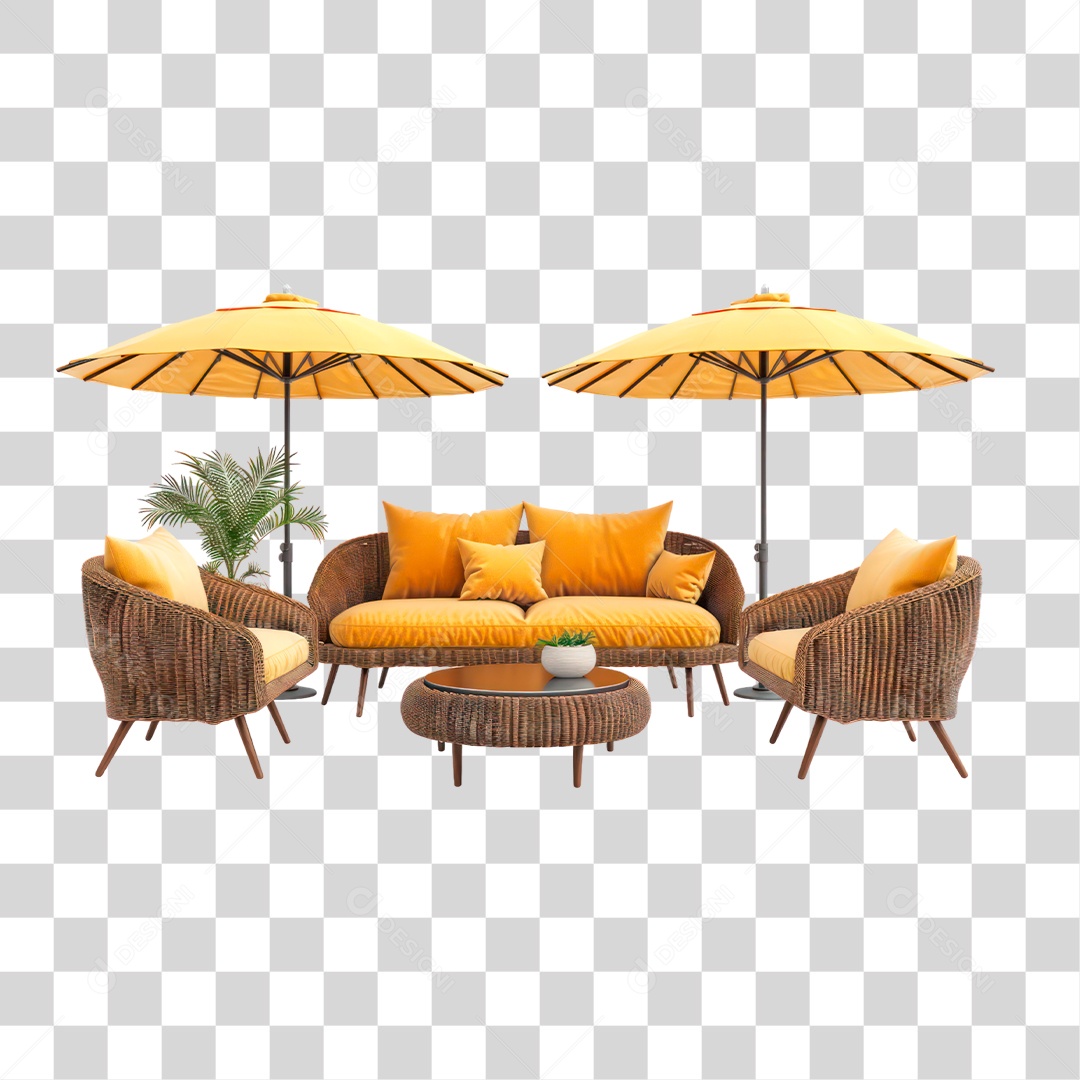 Mesa com Cadeiras PNG Transparente