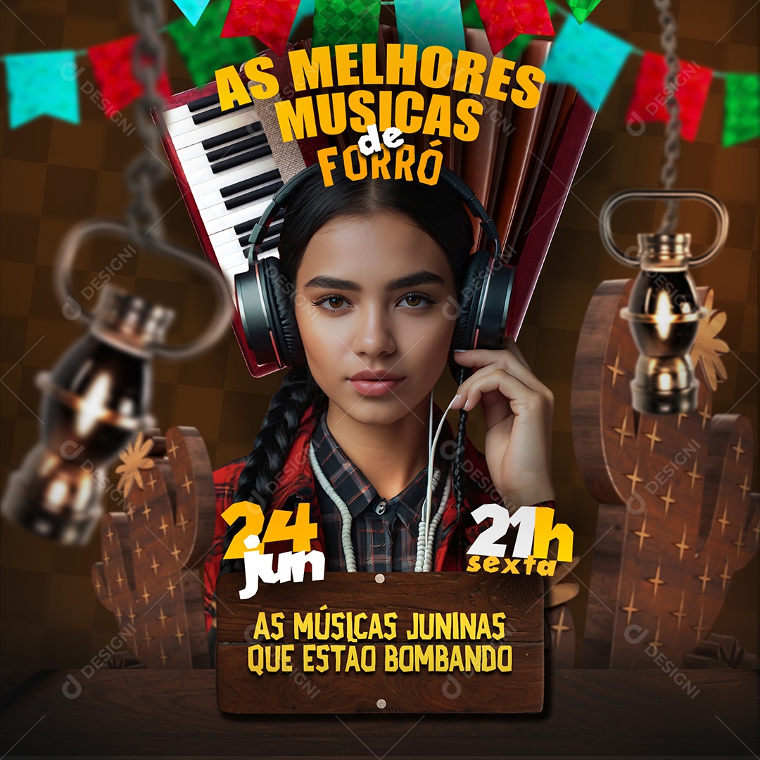 Flyer Noite do Forró Social Media PSD Editável