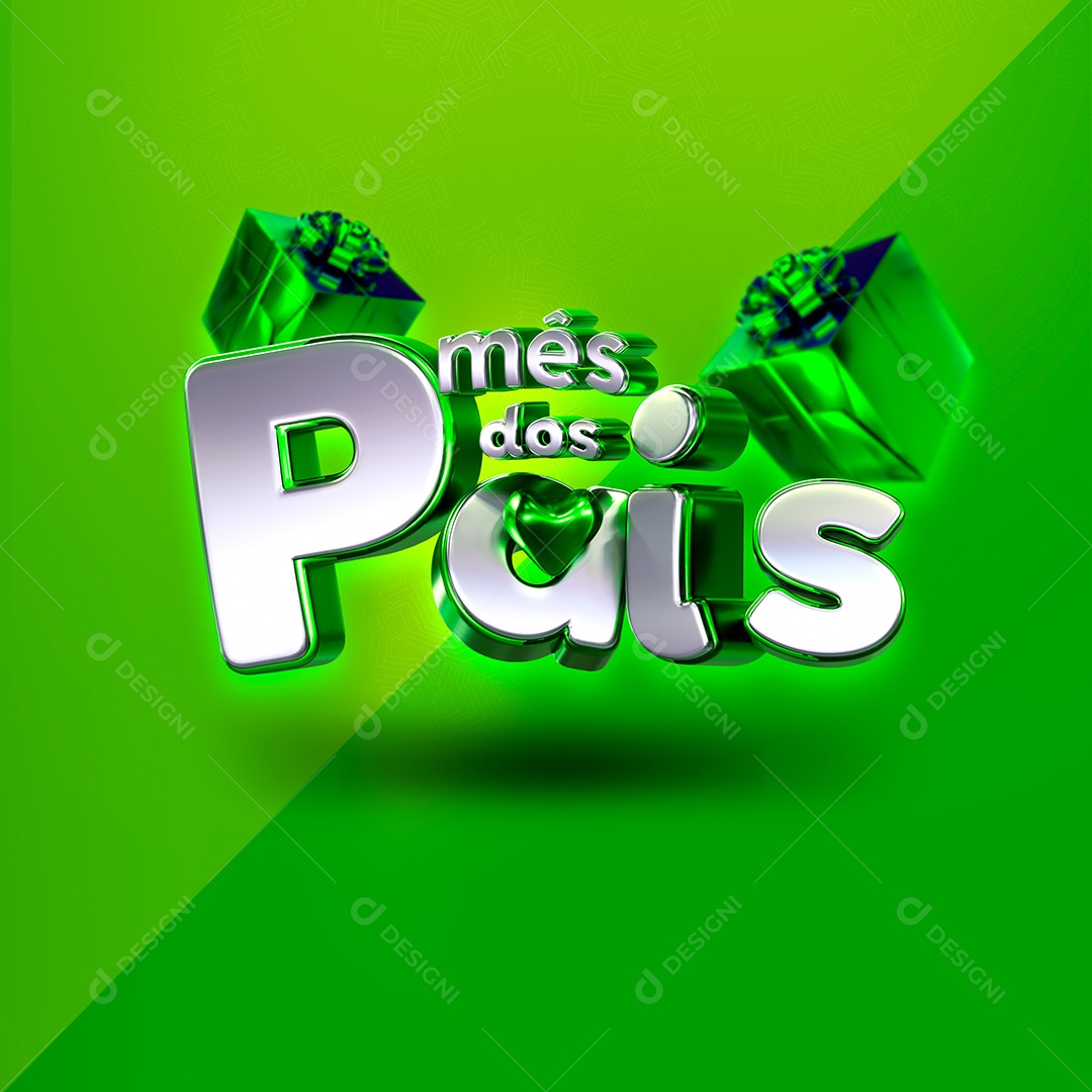 Mês Dos Pais Selo 3D Para Composição PSD