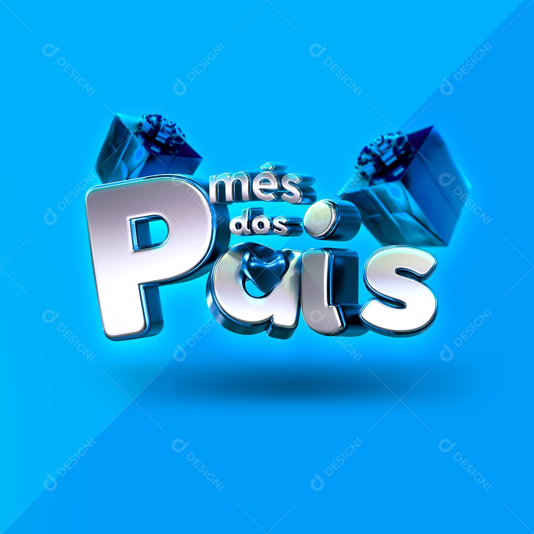 Mês Dos Pais Selo 3D Para Composição PSD