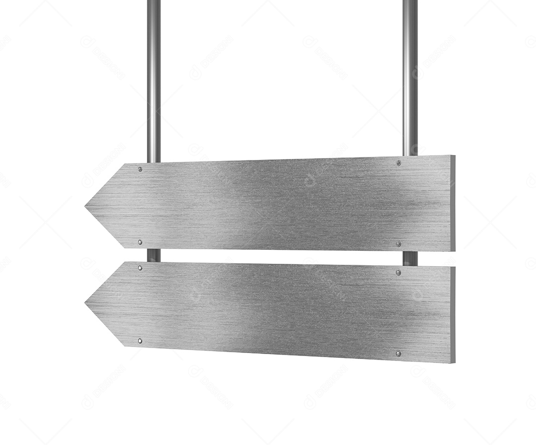 Elemento 3D Placa de Metal para Composição PSD