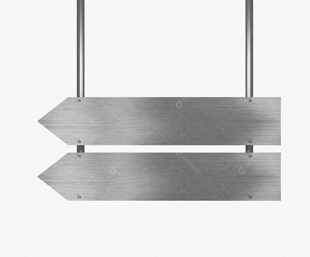 Elemento 3D Placa de Metal para Composição PSD