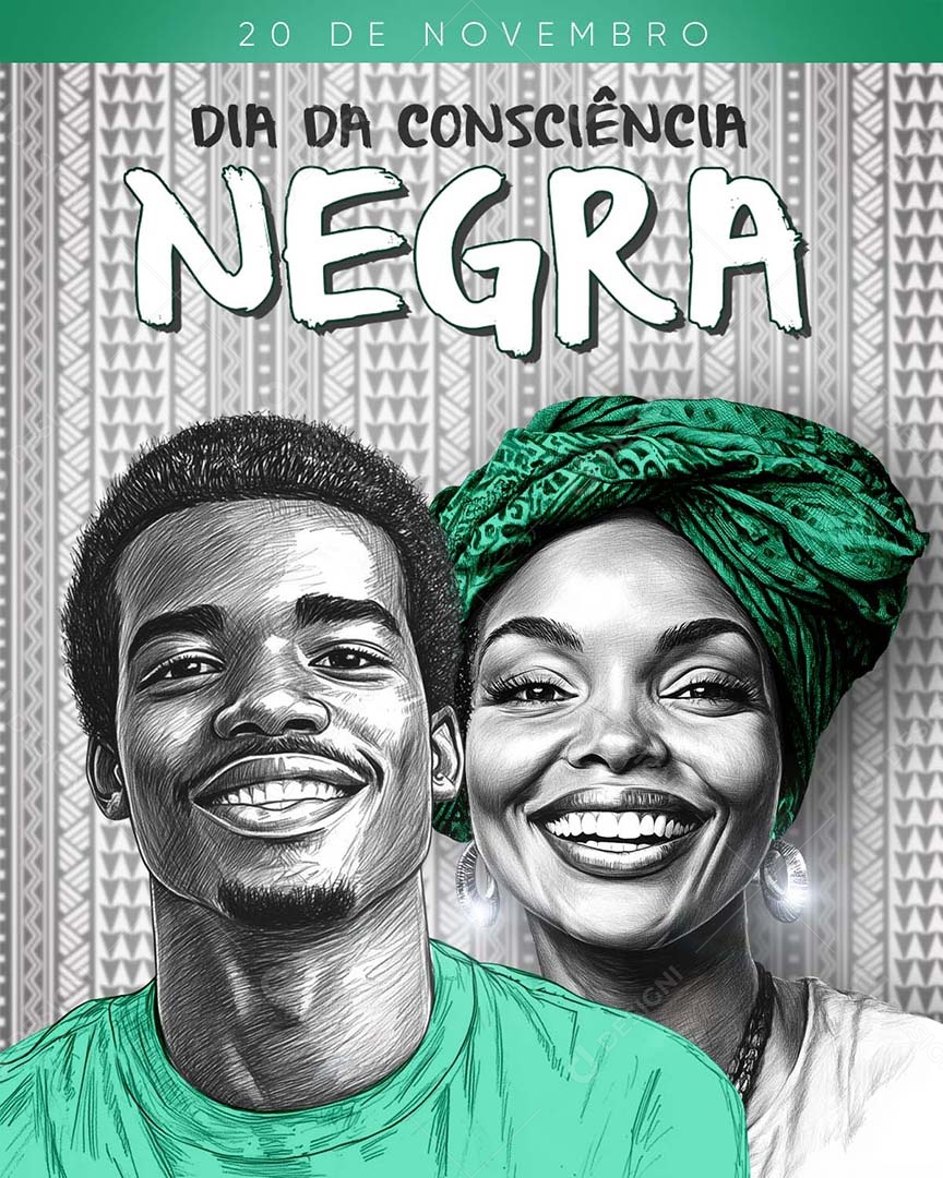 29 de Novembro Dia da Consciência Negra Vidas Negra Social Media PSD Editável