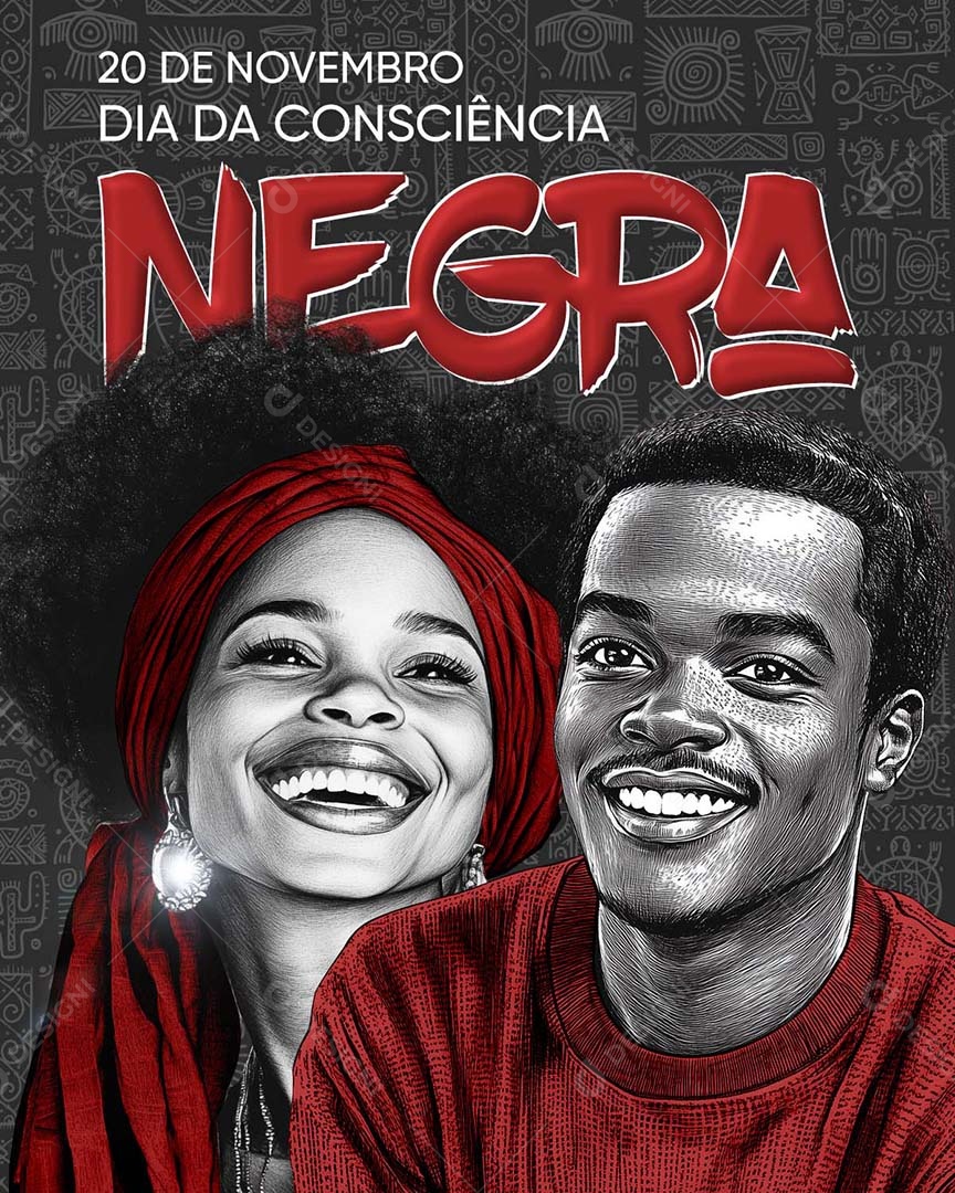 29 de Novembro Dia da Consciência Negra Vidas Negra Social Media PSD Editável