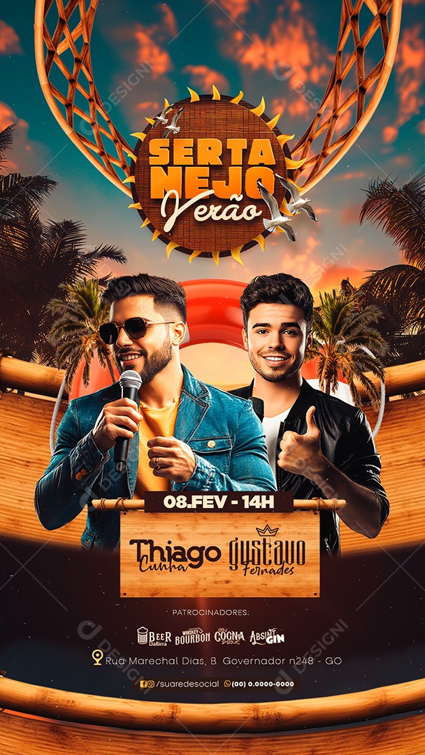 Story Flyer Sertanejo Verão Social Media PSD Editável