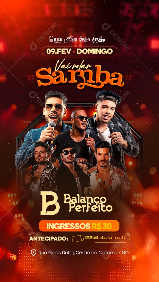 Story Flyer Vai Rola Samba Social Media PSD Editável