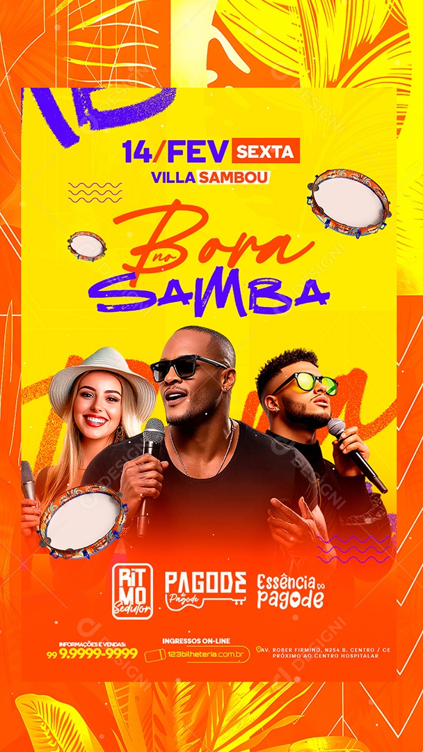 Story Flyer Bora no Samba Social Media PSD Editável