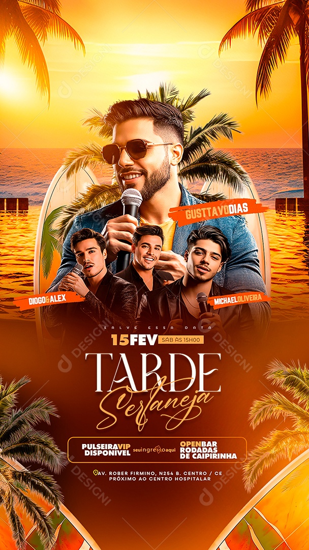 Story Flyer Tarde Sertaneja Social Media PSD Editável