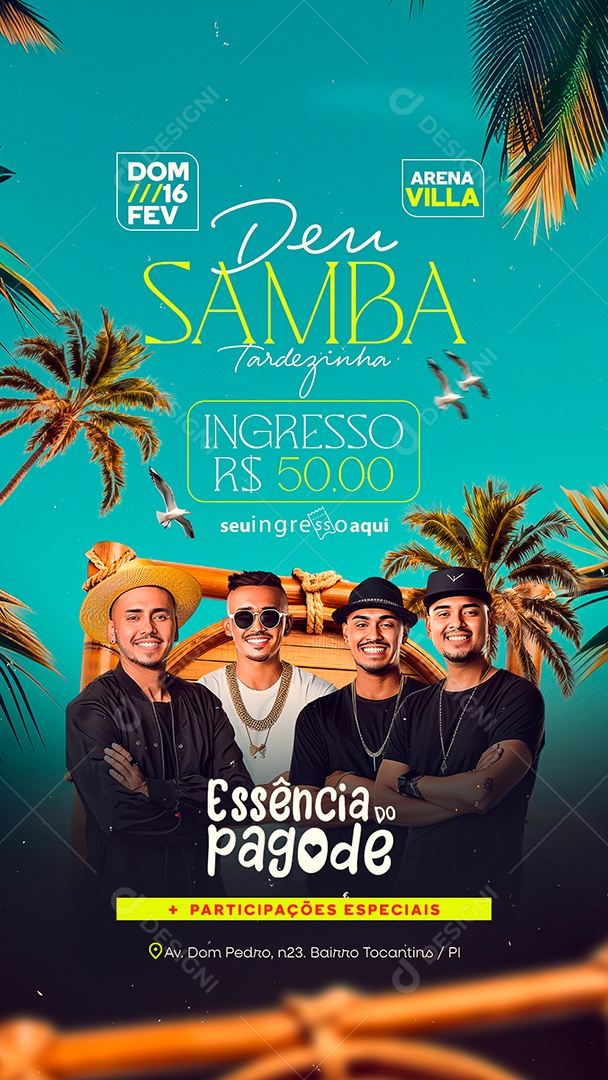 Story Flyer Deu Samba Tardezinha Social Media PSD Editável