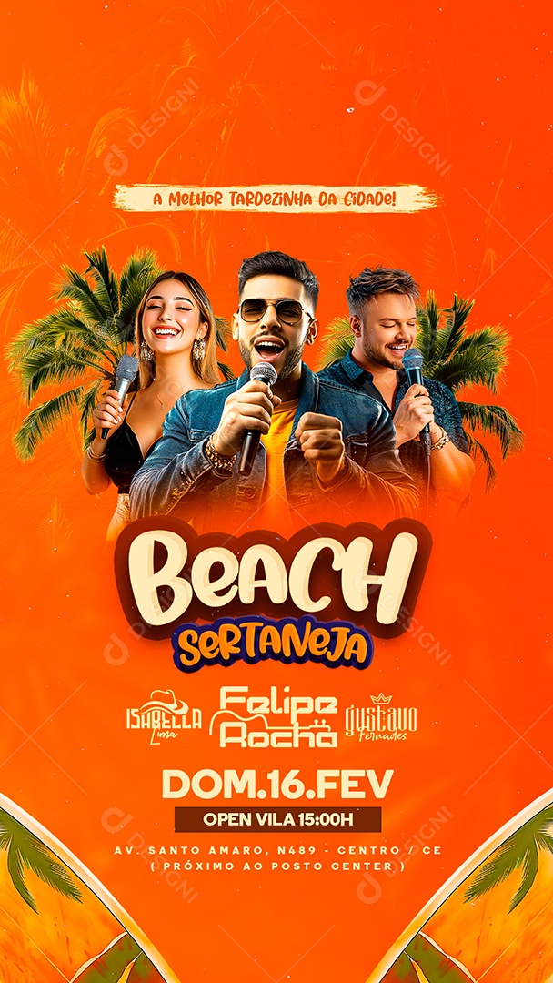 Story Flyer Beach Sertaneja Social Media PSD Editável