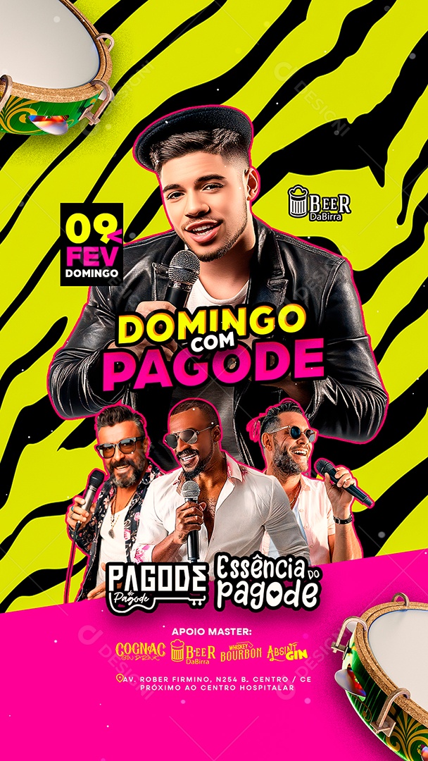 Story Flyer Domingo com Pagode Social Media PSD Editável