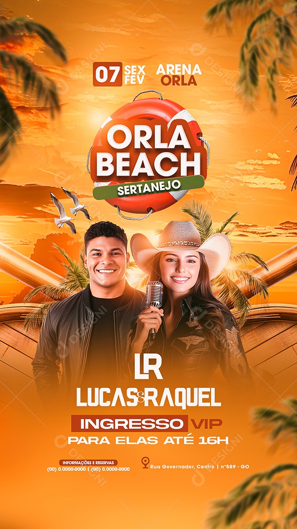 Story Flyer Orla Beach Sertanejo Social Media PSD Editável