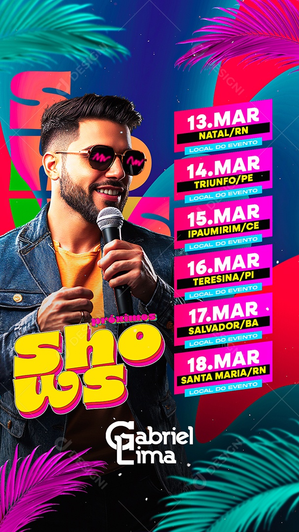Story Flyer Próximos Shows Social Media PSD Editável