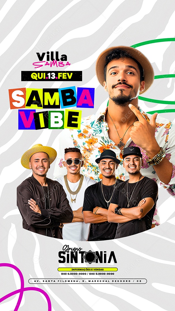 Story Flyer Samba Vibe Social Media PSD Editável