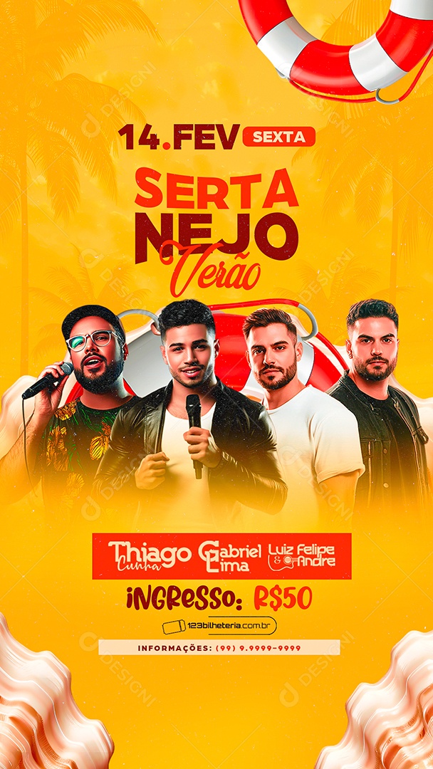 Story Flyer Sertanejo Verão Social Media PSD Editável