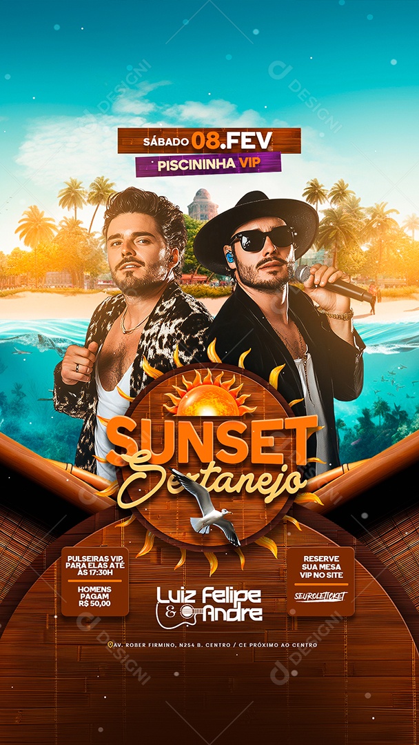 Story Flyer Sunset Sertanejo Social Media PSD Editável
