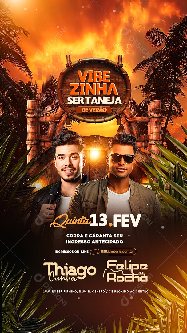 Story Flyer Vibezinha Sertaneja De Verão Social Media PSD Editável