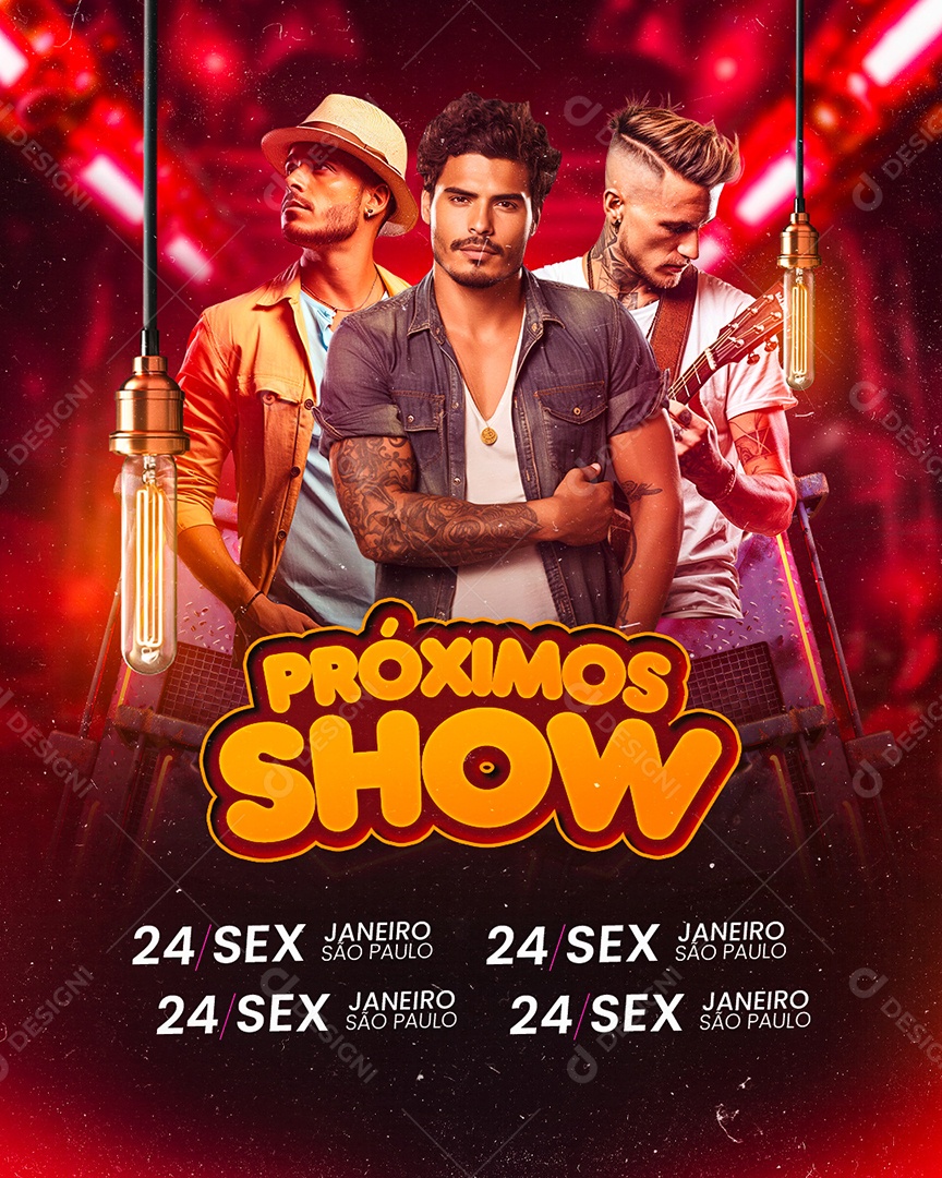 Flyer Próximos Show Social Media PSD Editável