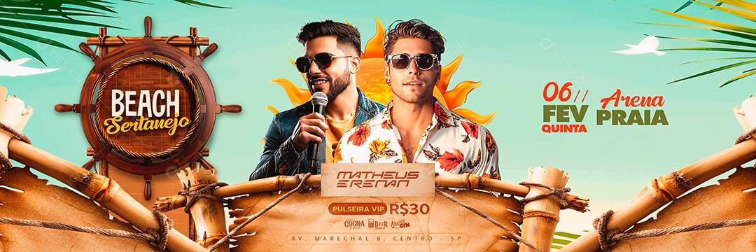 Carrossel Flyer Beach Sertanejo Social Media PSD Editável