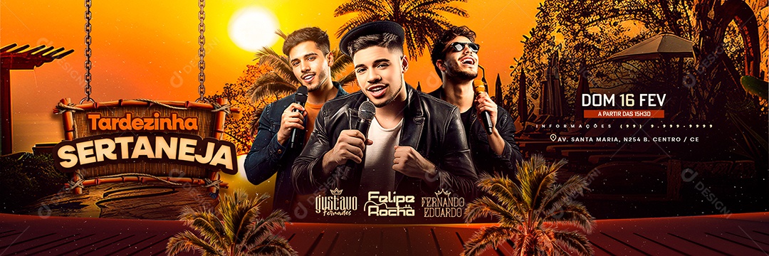 Carrossel Flyer Tardezinha Sertaneja Social Media PSD Editável