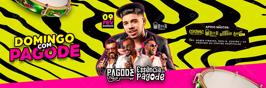 Carrossel Flyer Domingo com Pagode Social Media PSD Editável