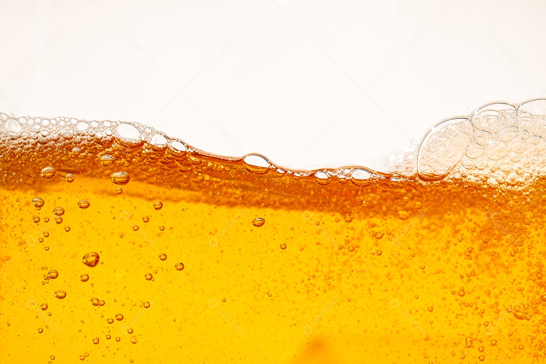 Close up brilhante laranja óleo ou textura de respingos de cerveja e ondas da natureza belas ondas curvas e pequenas bolhas suaves para design gráfico e fundo