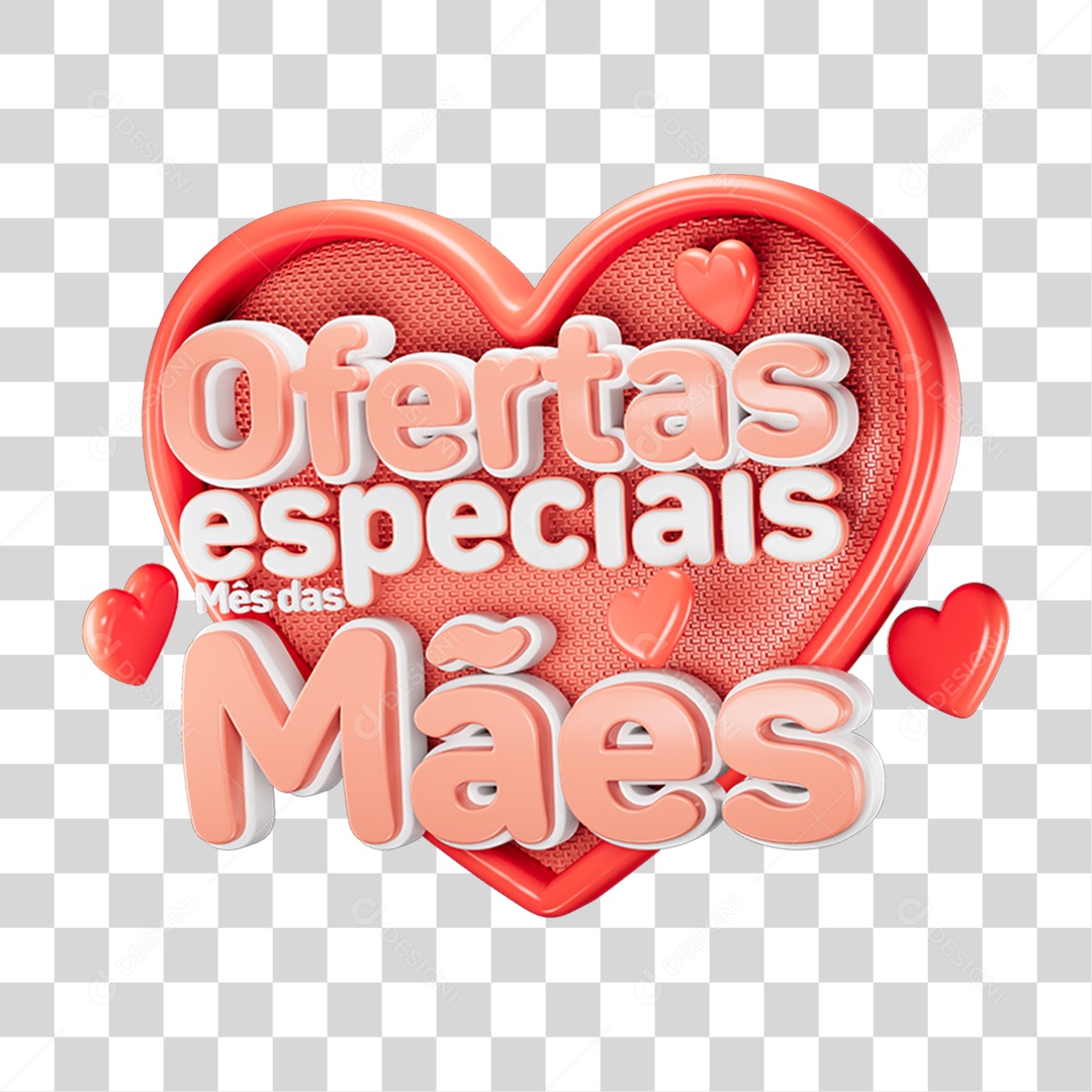 Selo 3D Dia das Mães Ofertas PNG Transparente