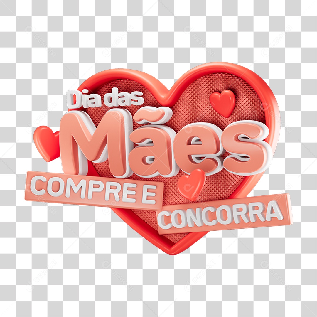 Selo 3D Dia das Mães PNG Transparente