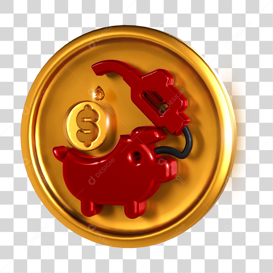 Ícone 3D Posto Combustível PNG Transparente