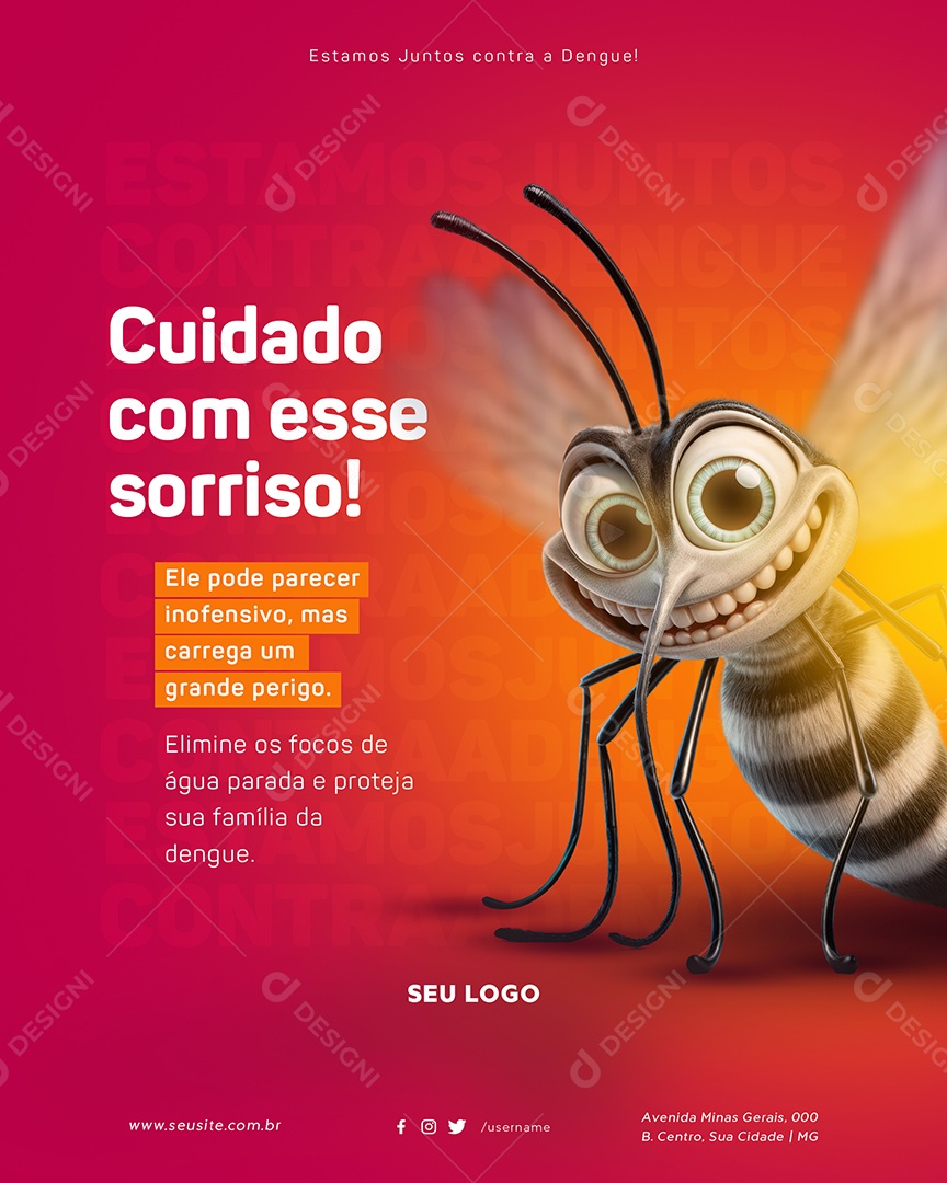 Campanha Contra Dengue Social Media PSD Editável