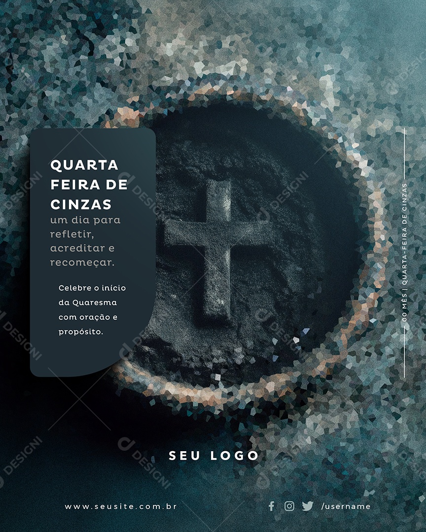 Quarta Feira de Cinzas Social Media PSD Editável