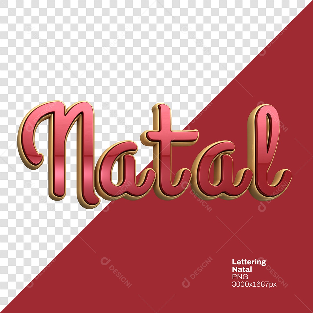 Texto 3D Natal para Composição PSD
