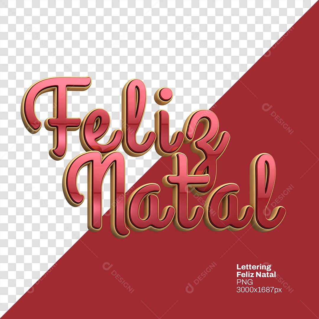 Texto 3D Feliz Natal para Composição PSD